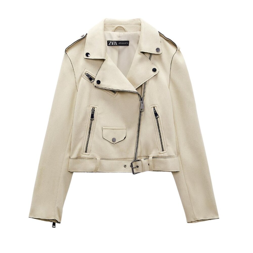 ZARA Faux suede motorcycle jacket. NWOT